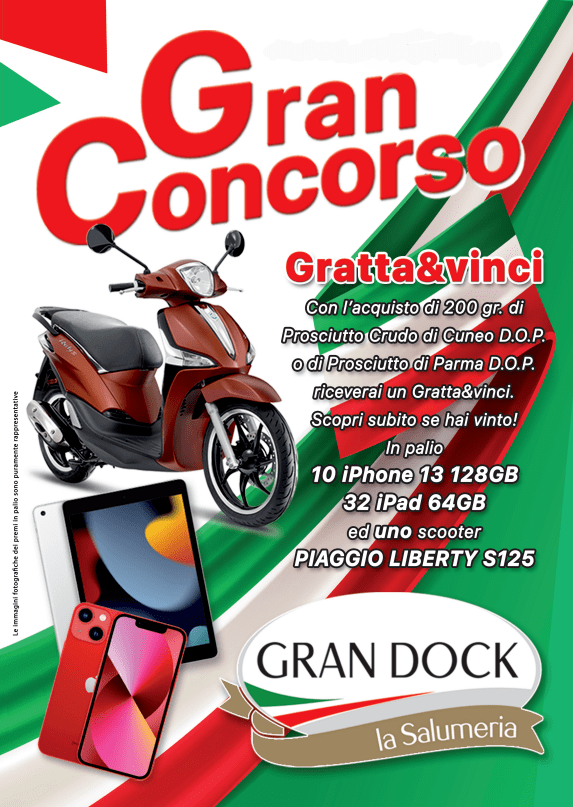 Grande Concorso Gratta e Vinci con i prosciutti crudi di Carni Dock.